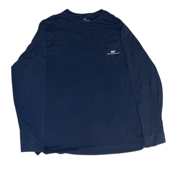 Navy blue Vineyard Vines long sleeve pocket tee - Picture 1 of 2